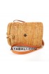 Ata Bucket Rattan Bags Leather Sling with Leather Strap 